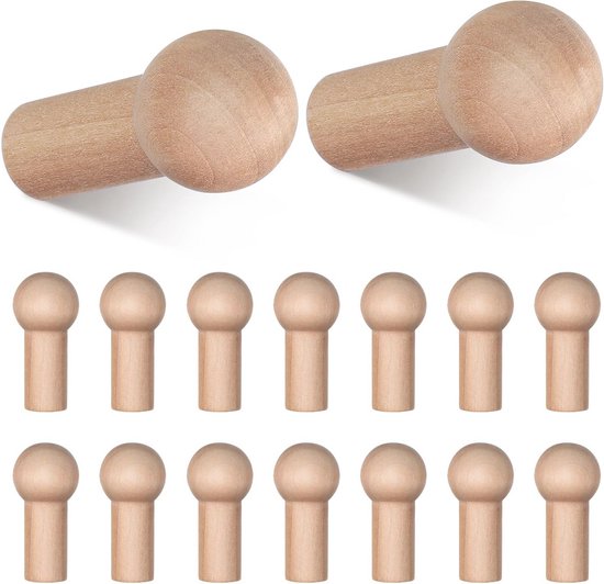 HG-60CM-HOUT | Houten hanger voor jassen, kleding | Wandhanger voor in de hal | Hanger met 12 haken