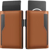 VEXON Linea - Wallet Pro - Premium Wallet Classic - Creditcardholder - Pasjeshouder Donkerbruin - Kaarthouder - 10 Pasjes, Briefgeld en Muntgeld - RFID Creditcardhouder - Mannen en Vrouwen Portemonnee - Uitschuifbaar - Bruin