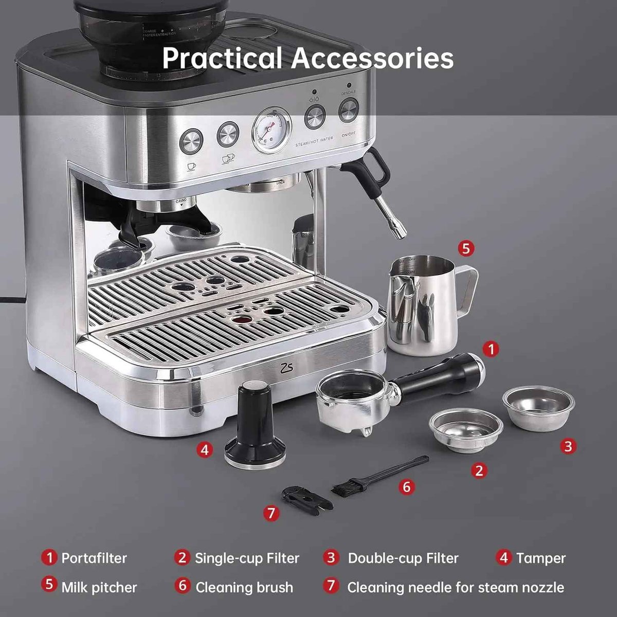 Starmerx Espressomachine met Bonenmaler en Melkopschuimer - afbeelding 2