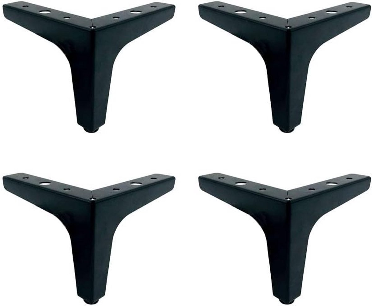 Set van 4 Zwarte Metalen Driehoek Meubelpoten - 10 cm Hoog - Voor Bank, Kast, Tafel en DIY