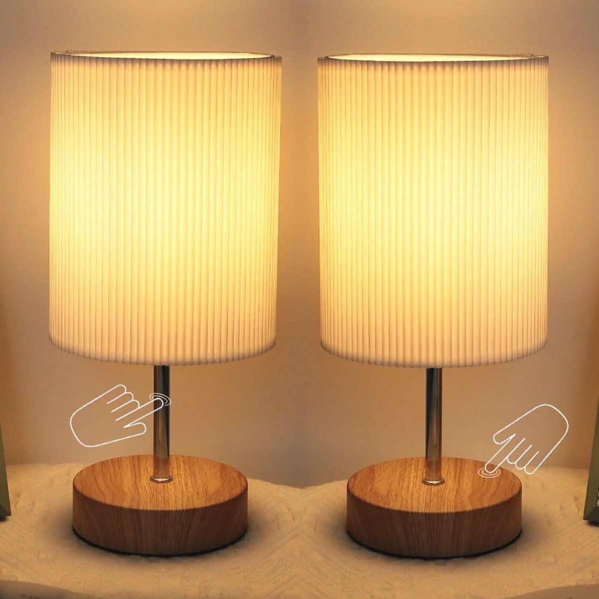 Minimalistisch Nachtlampje Touch Dimmable - Tafellamp met 3 Helderheidsniveaus voor Woonkamer en Lezen