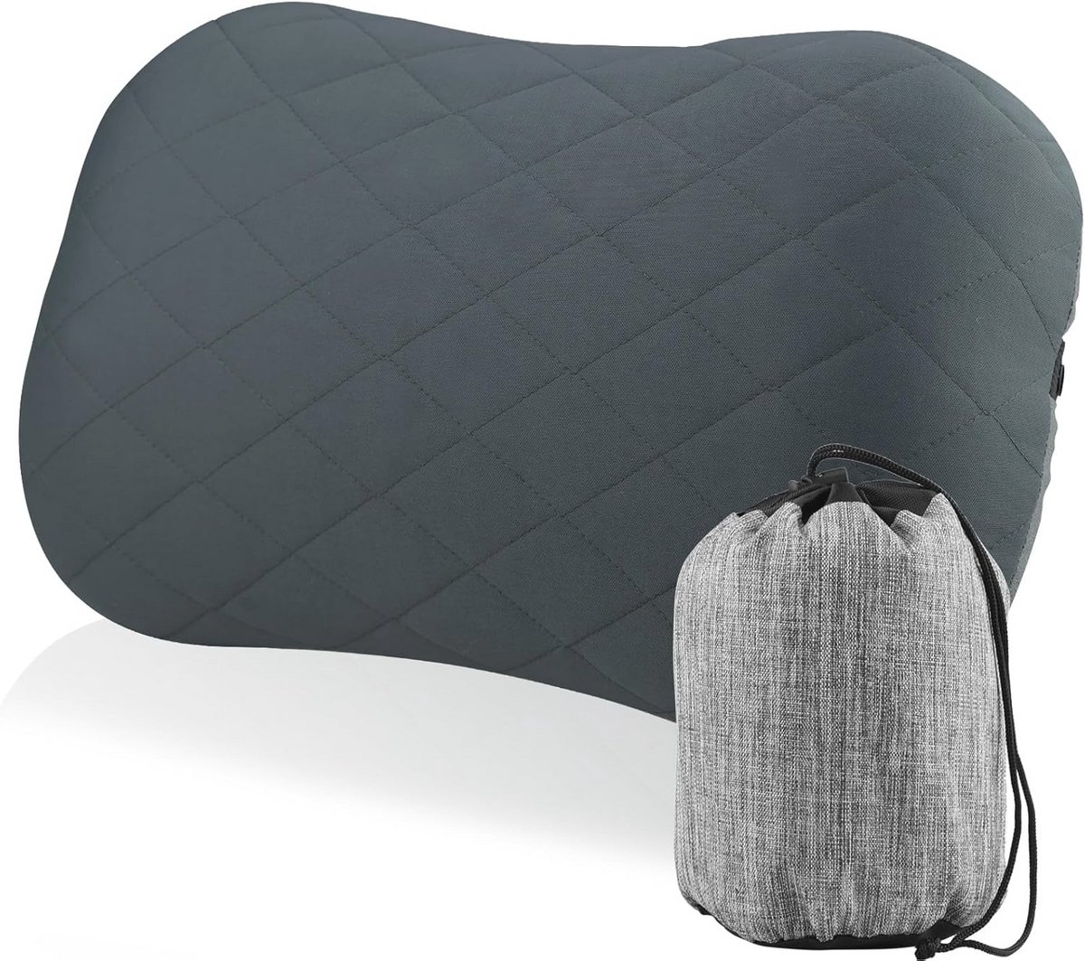 Opblaasbaar Ergonomisch Kussen voor Reis en Camping - Verstelbaar Comfort met Afneembare Kussensloop