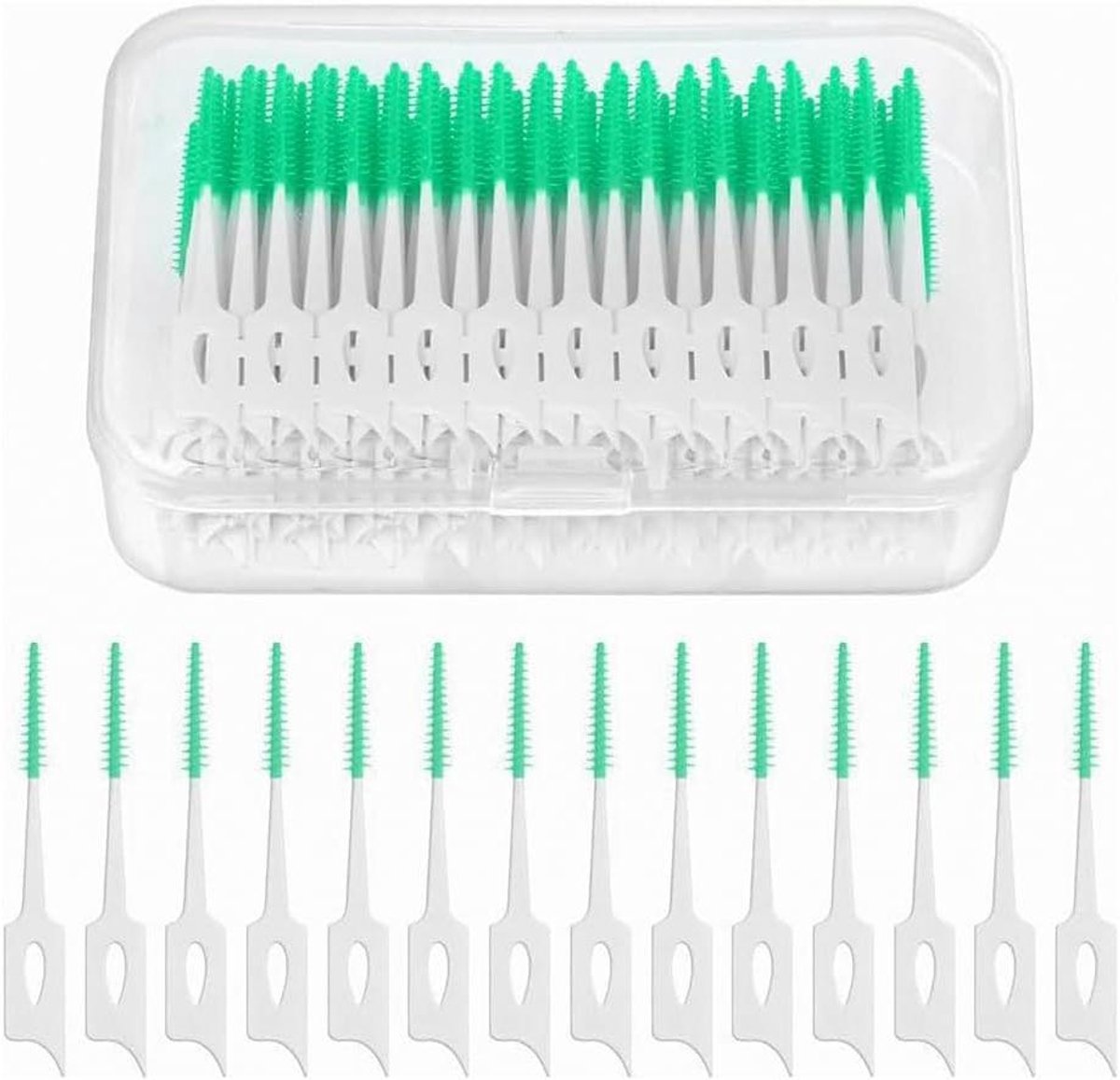 Allecta - Interdentale ragers Siliconen tandenborstel Orthodontisch Reinigingsborstel Groen - 220 stuks