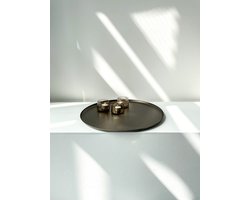 XLBoom Bao Tray XL Ø 60cm Soft Black - Design serveerschaal van roestvrij staal - Verkrijgbaar in Soft Black | Matt Black | Soft Copper | Red | Green - Luxe dienblad voor tafel & interieur