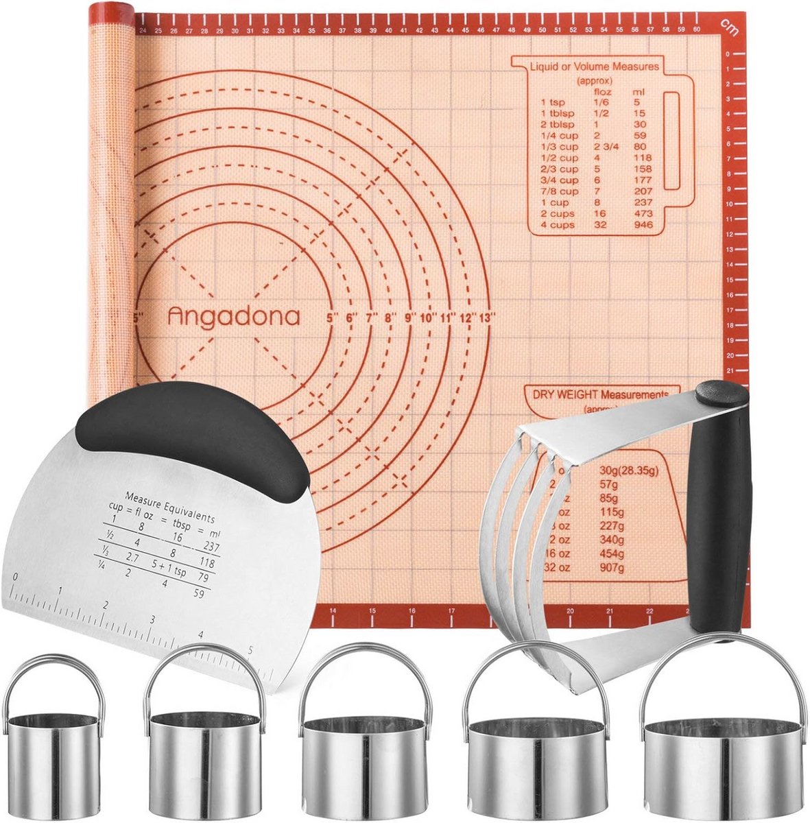 Grote No-Stick Bakmat en Deeg Blender Set - Diverse Bakgereedschappen voor Perfect Gebak