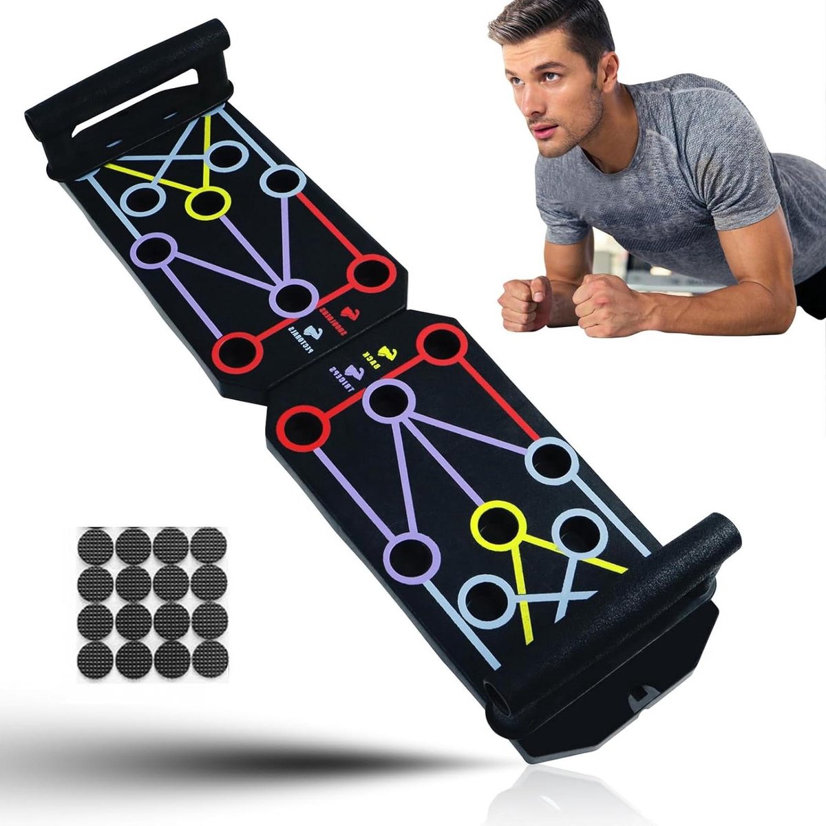 Allecta - Opvouwbaar Push Up Board met Handgrepen - Multifunctioneel - Draagbaar - Borst - Schouders - Volledige Lichaamstraining