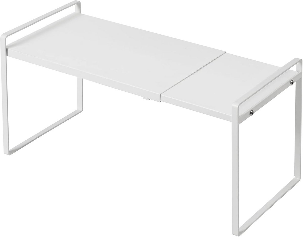 Uitbreidbare kastplank organizer voor keuken en badkamer - ruimtebesparend en stapelbaar