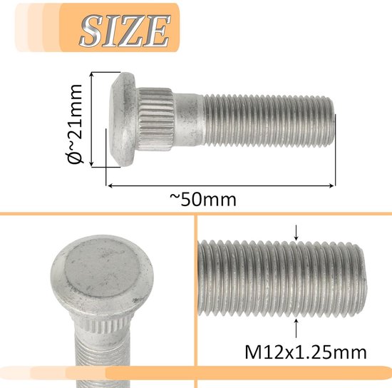 Allecta - Wielbouten M12x1.25 20 stuks - Compatibel met OE-nummers - Rooducerend tot Nieuw Bereik
