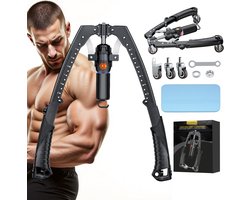 Entraîneur de bras hydraulique 3-en-1 avec Ab Roller et crochets d'entraînement - Musculation pour la poitrine et les bras