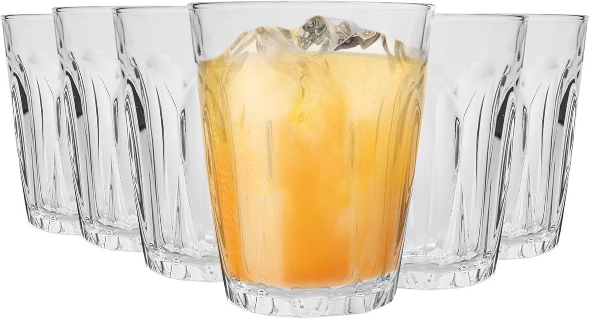 Set van 12 Geharde Drinkglazen 250ml voor Water en Sap