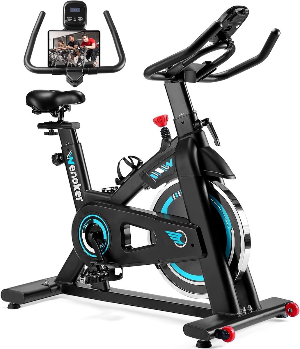 Indoor Cycling Bike met LCD-Monitor - Stationaire Fiets voor Thuis - Ideaal voor Cardiotraining tot 140 kg