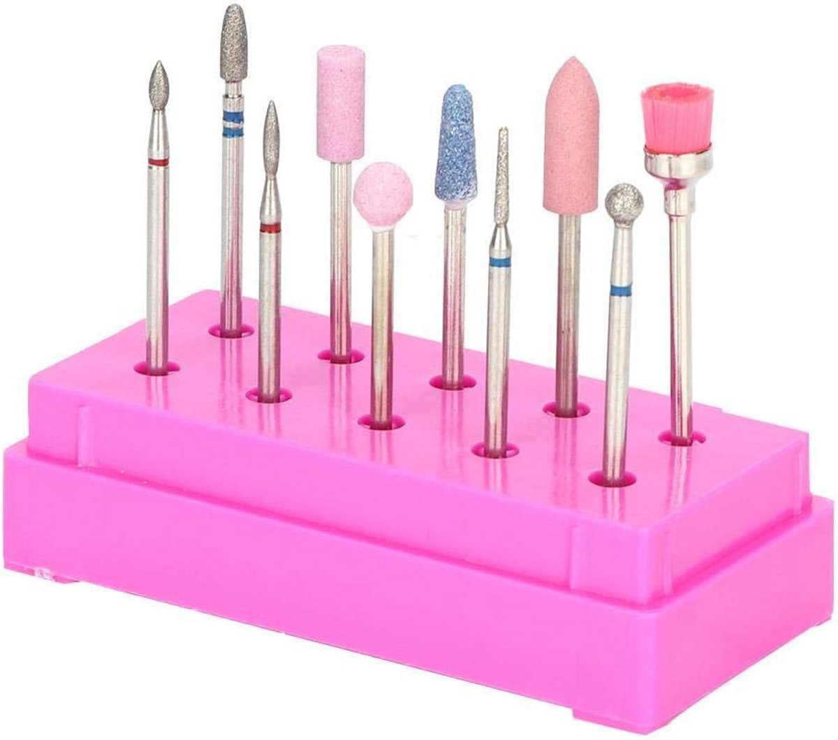 10 Delige Set Nagelboor Bits voor Manicure en Pedicure - Universeel Slijpkop