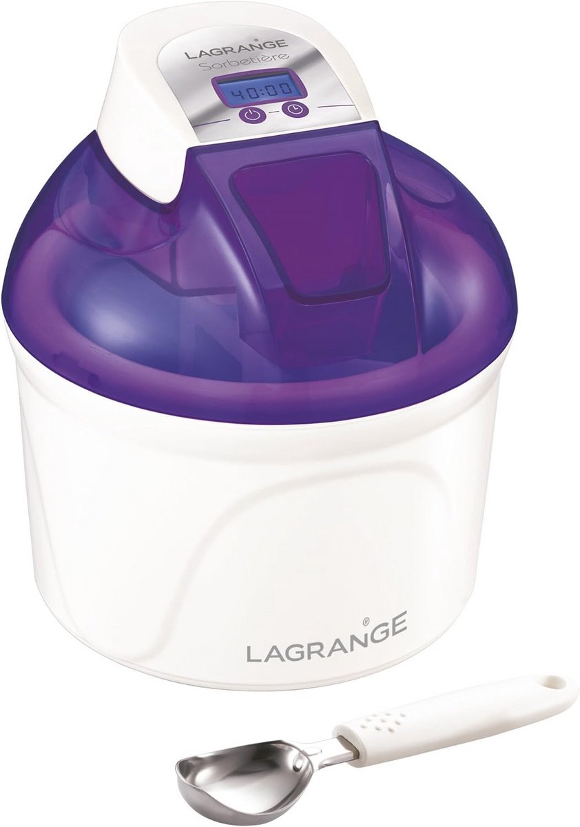 IJsmachine met LCD-display - 1,5L IJsmaker voor Zelfgemaakt IJs en Sorbets - Paars/Wit