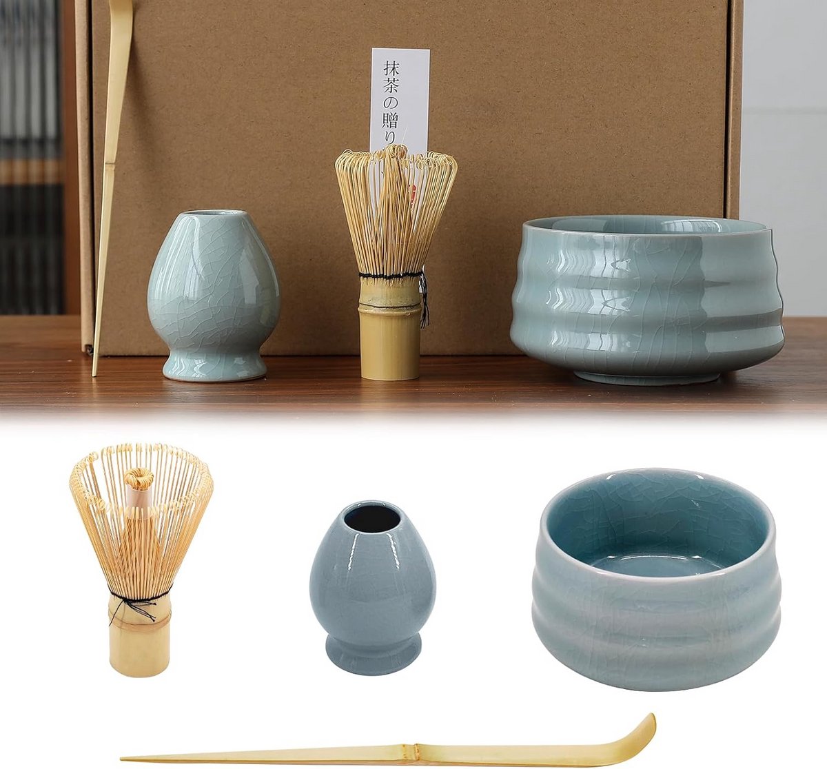 Complete Matcha Theeset Blauw - Traditionele Japanse Ceremonie Accessoires