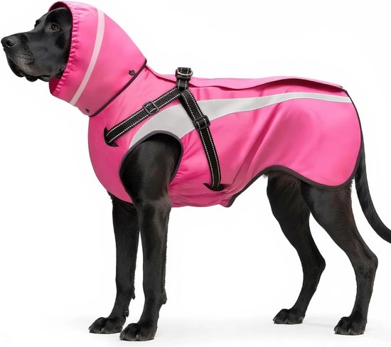 Mosucoirl Hondenregenjas met capuchon voor kleine, middelgrote en grote honden en puppy's (geel, S