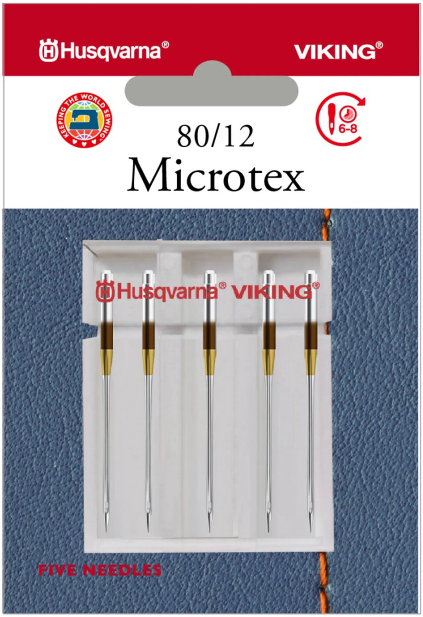 Husqvarna-Viking Microtex 80 (5 stuks) Naalden