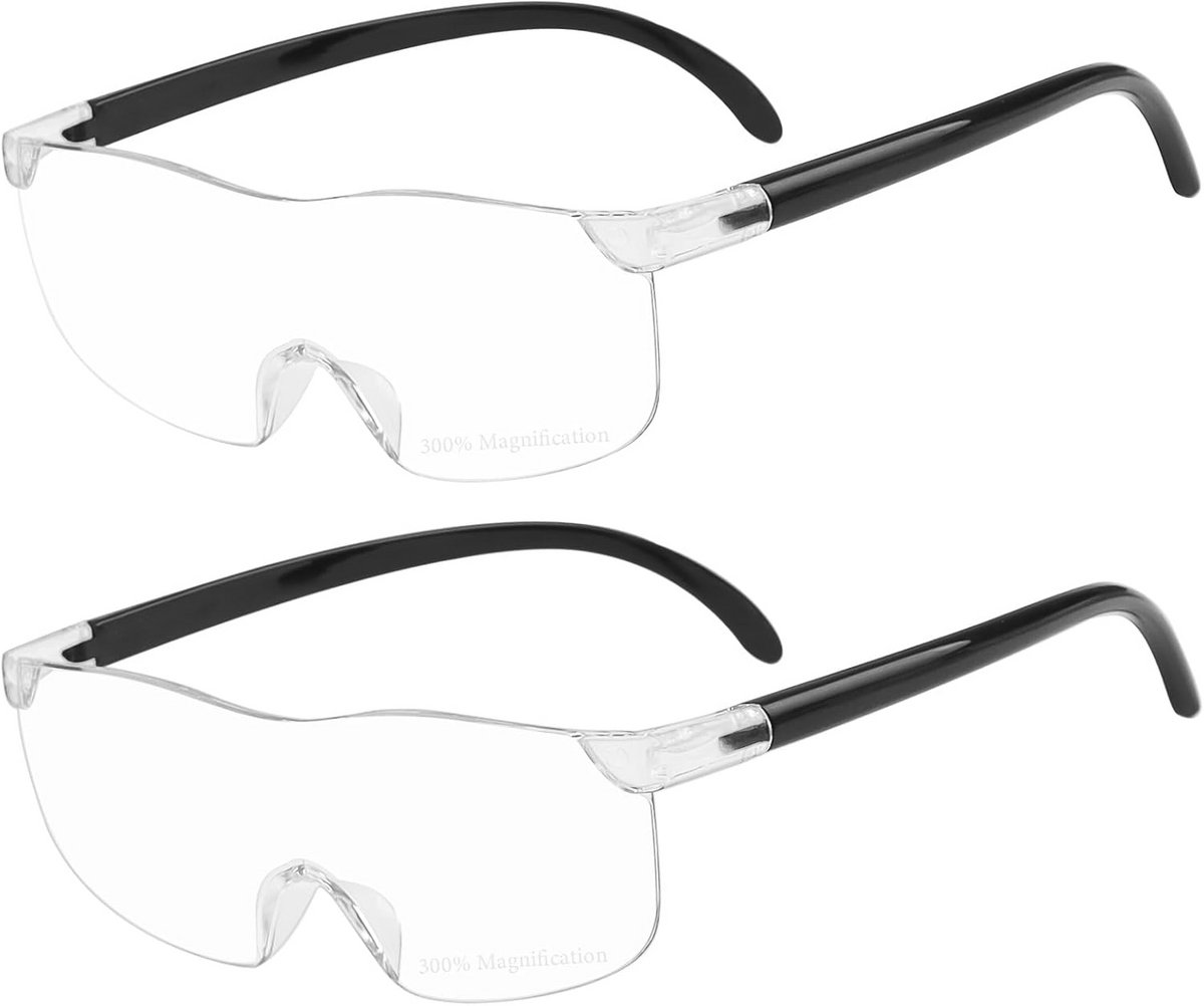 Handsfree vergrootglas 300% - Draagbare loepbril met anti-blauw licht voor brildragers