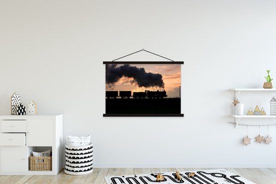 Affiche textielposter Une locomotive à vapeur au coucher du soleil 150x100 cm