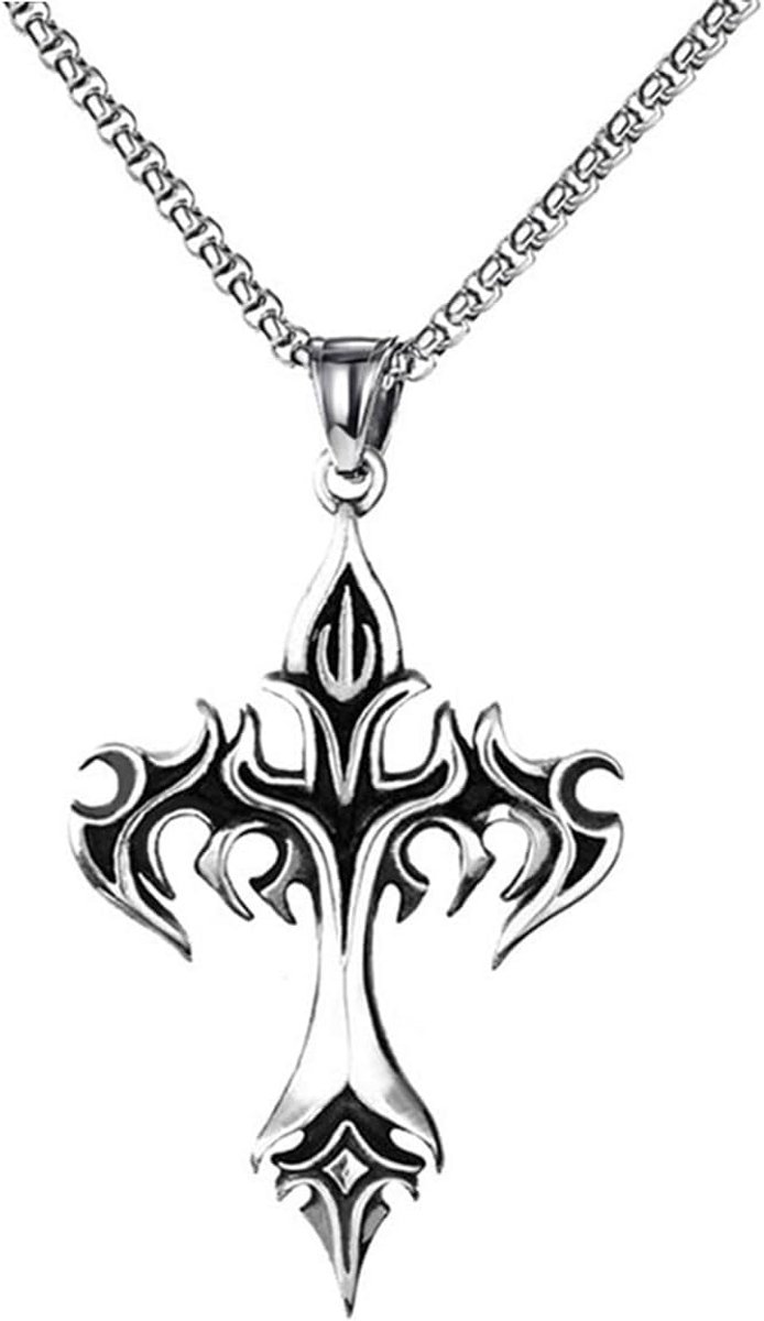 Roestvrij Stalen Kruisketting 24 Inch voor Mannen en Vrouwen - Hip Hop Punk Stijl