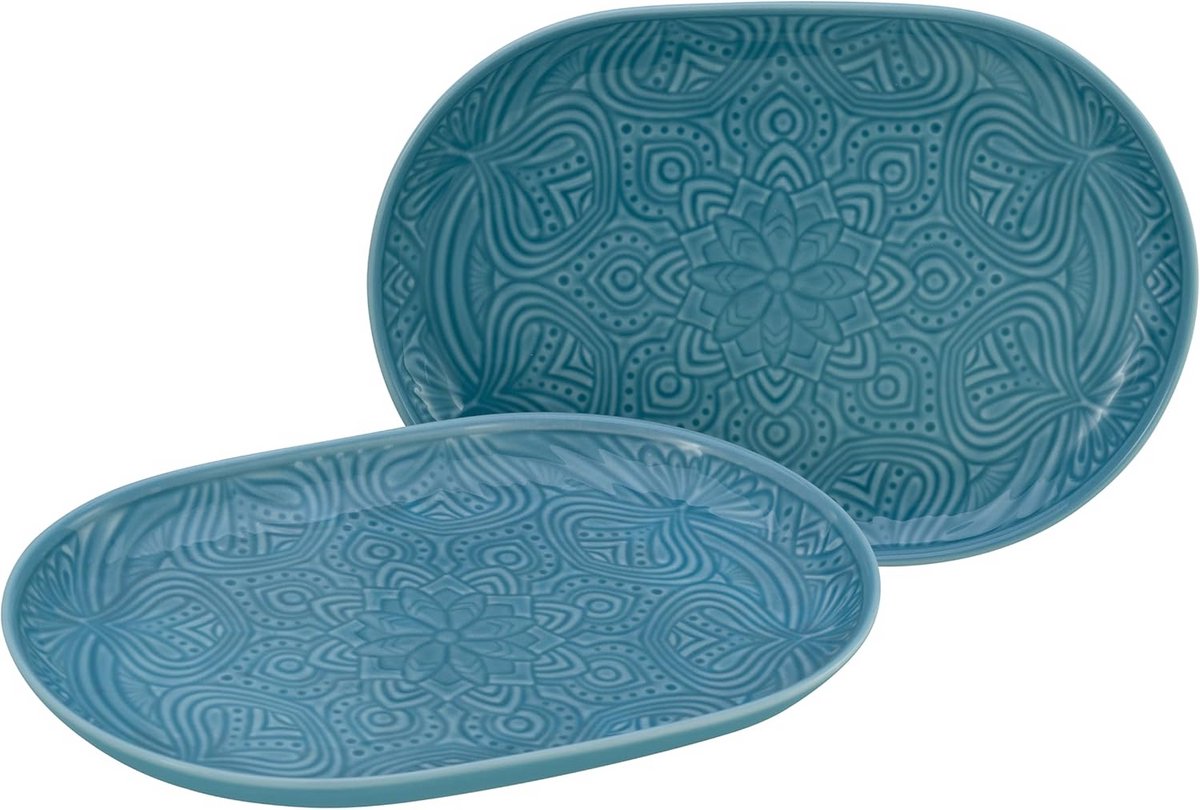 Serviesset 2-delig Mandala Motief van Porselein - Vaatwasser- en Magnetronbestendig