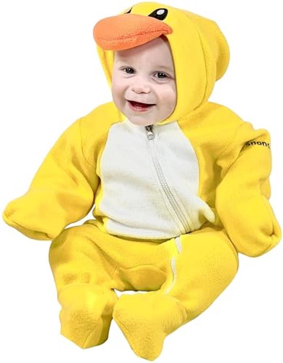 Fleece babyrompertje met capuchon en omklapbare handschoenen
