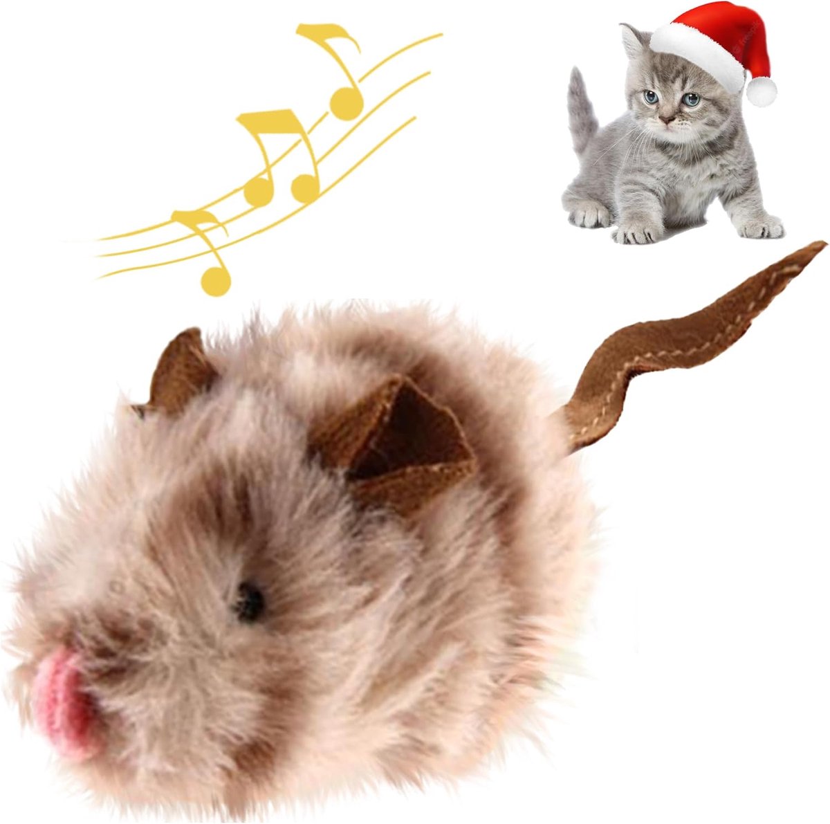 Daity 1 Pack - Piepend kattenspeeltje - een interactief speeltje voor kat en muis met een melodie-effect - perfect voor kittens om mee te spelen en verveling tegen te gaan.