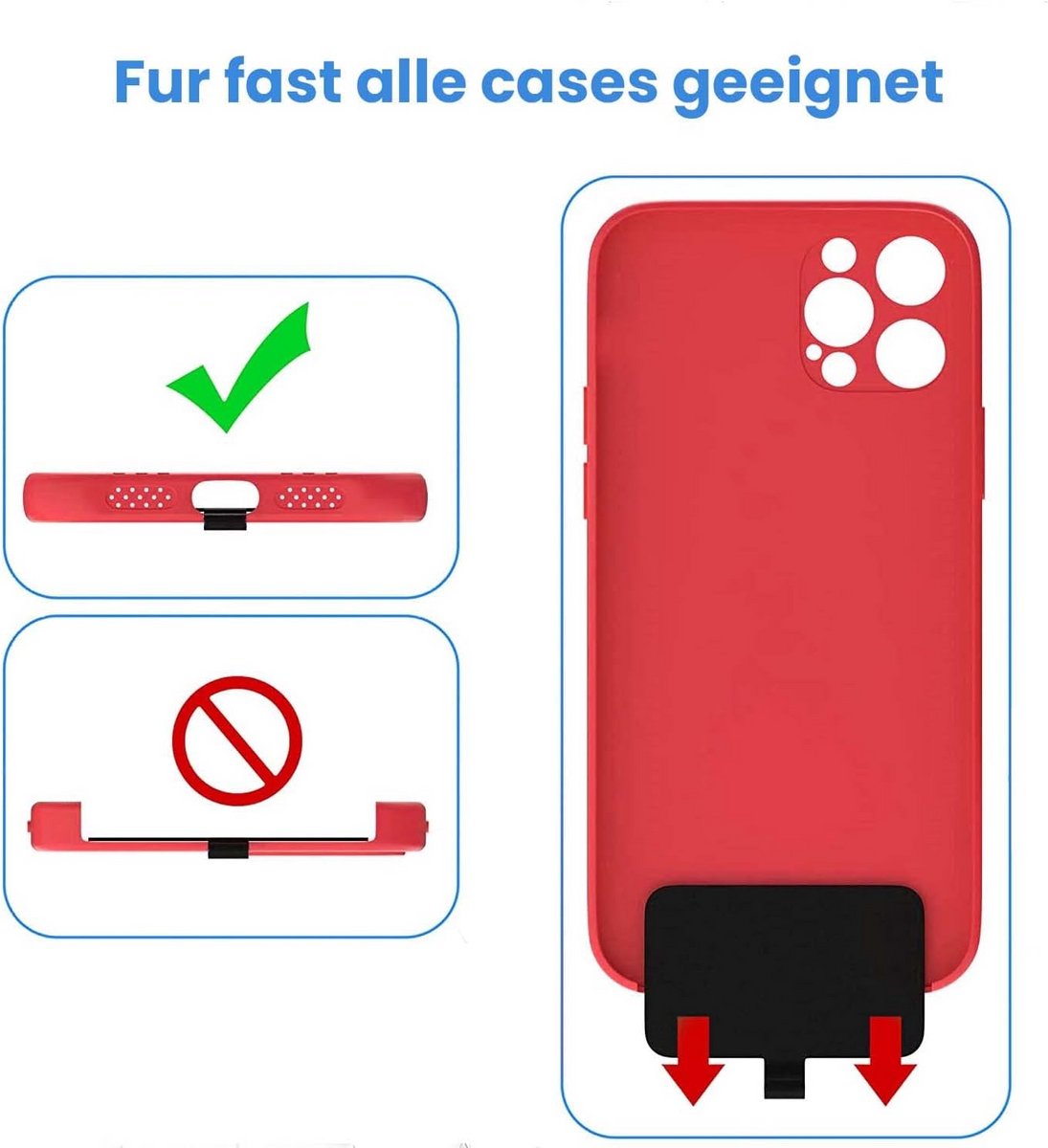 Universeel telefoonkoord voor mobiele telefoons en smartphones – Hoogwaardig en verstelbaar