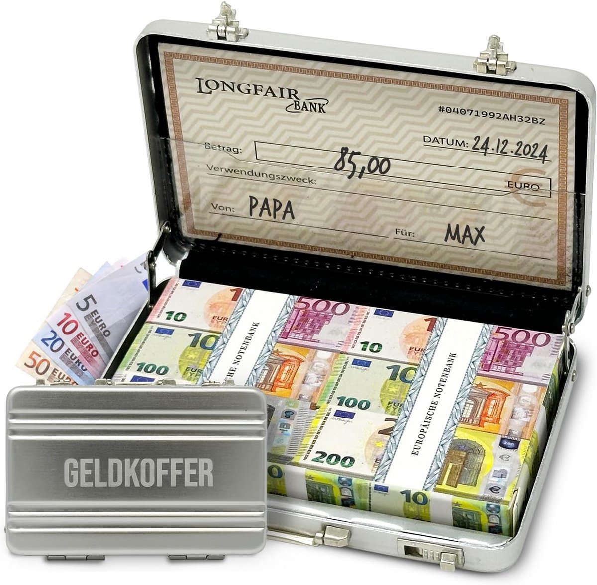 Miniatuur geldkoffer voor originele geldgeschenken