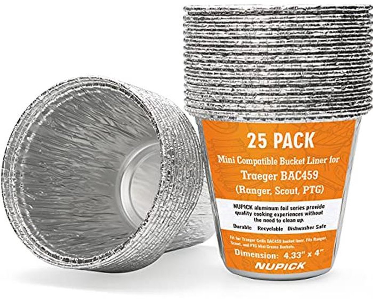 25 Pack Mini Vet Emmer Liner voor Grill - Compatibel met Ranger, Scout en PTG