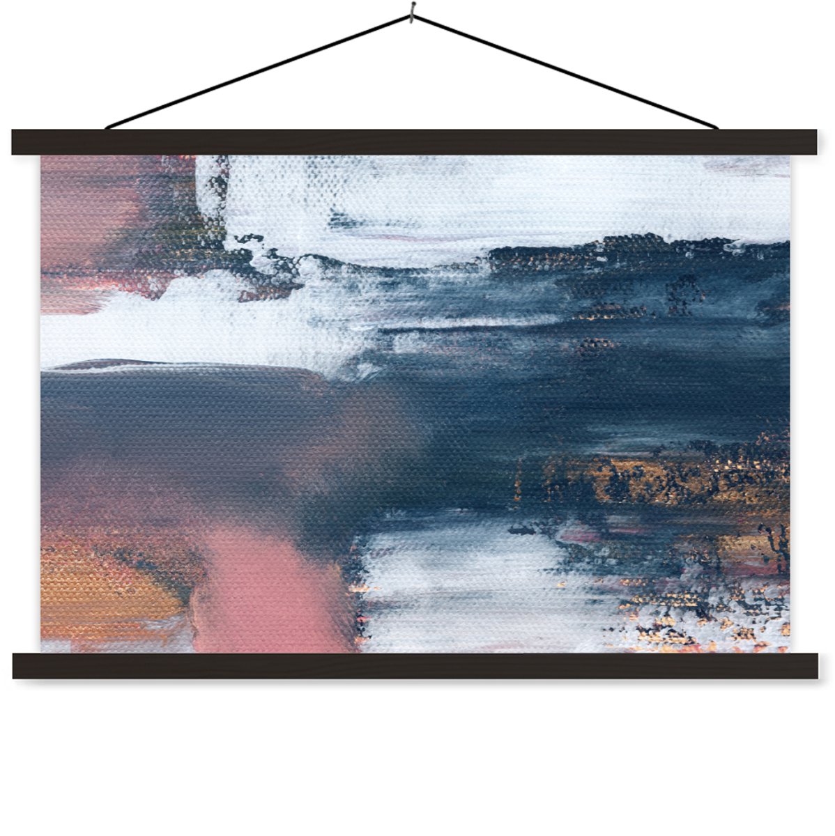 Posterhanger incl. Poster 60x40 cm - Schoolplaat - Abstract - Verf - Design - Textielposte