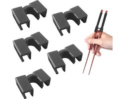 Zwarte eetstokjes hulp - set van 5 stuks - eetstokjes trainer voor volwassenen en kinderen - herbruikbare chopsticks helper