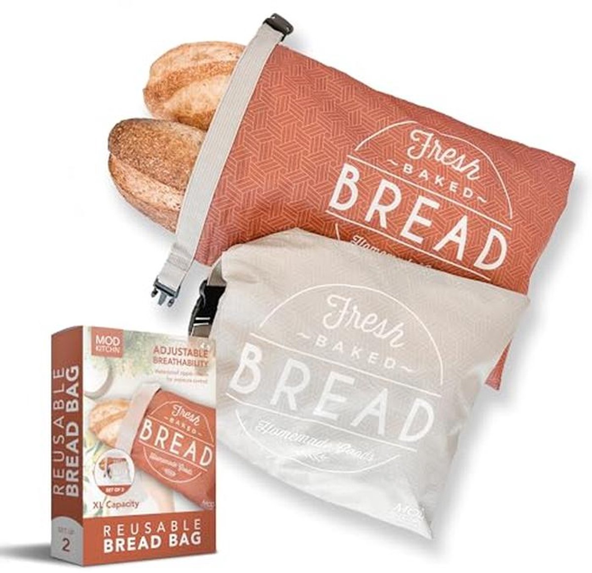 Herbruikbare Broodzakken XL voor Zelfgebakken Brood - Perfecte Accessoires voor Broodopslag