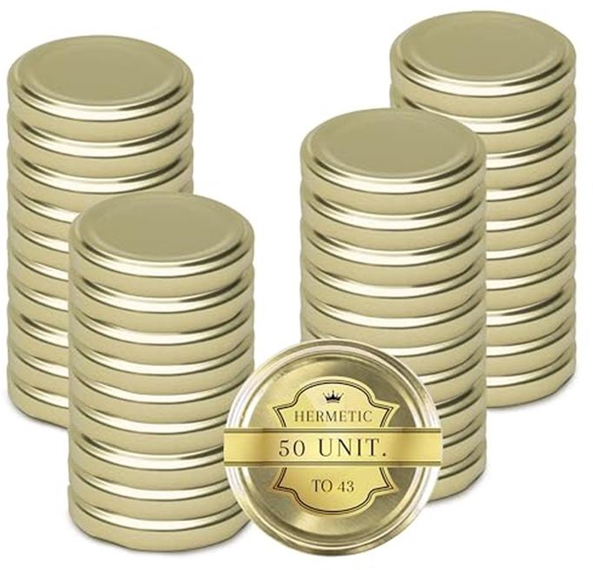 Universele metalen deksels 43 mm - 50 stuks voor inmaak- en jampotten