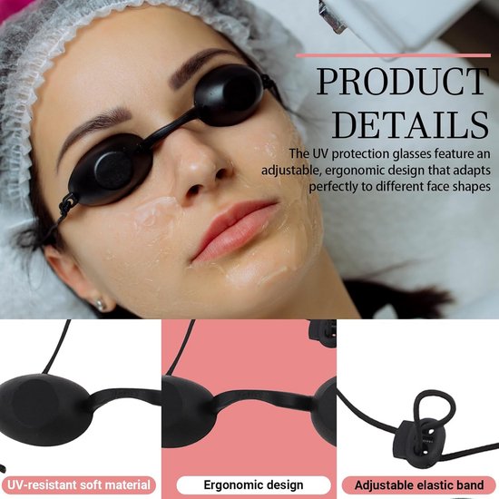 3 Stuks UV-Beschermende Infraroodbril voor Zonnebank en IPL Therapie — afbeelding 4