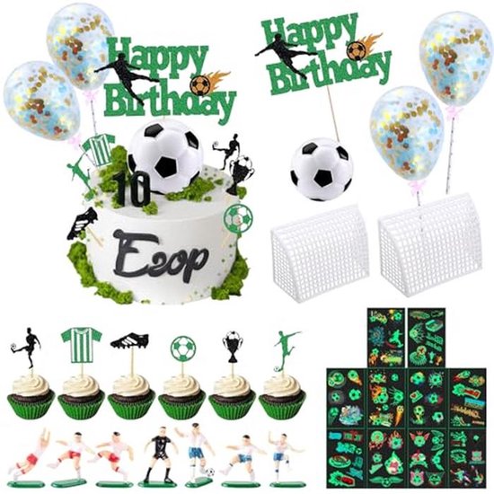 Voetbal Cake Topper Decoraties Voor Thema Feest, Voetbal Speler, Mannen, Jongen, Verjaardag, Sport Leveringen, 14 STKS