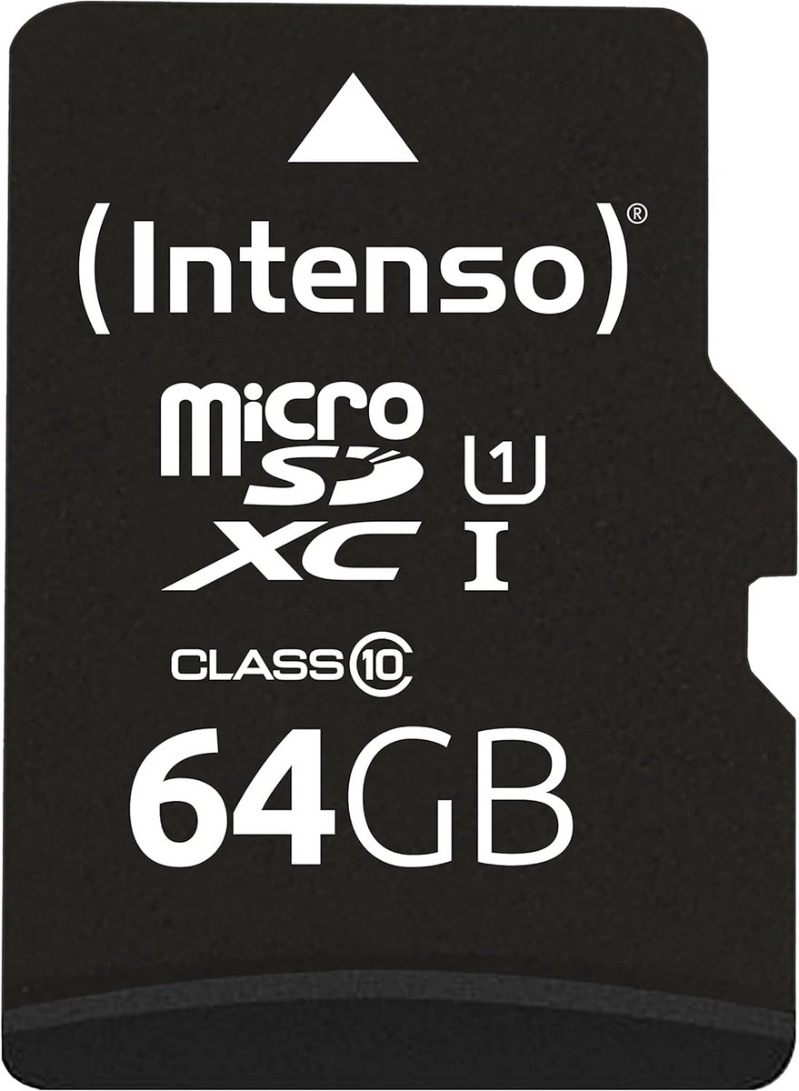 microSDXC geheugenkaart 64GB Class 10 UHS-I met SD-adapter