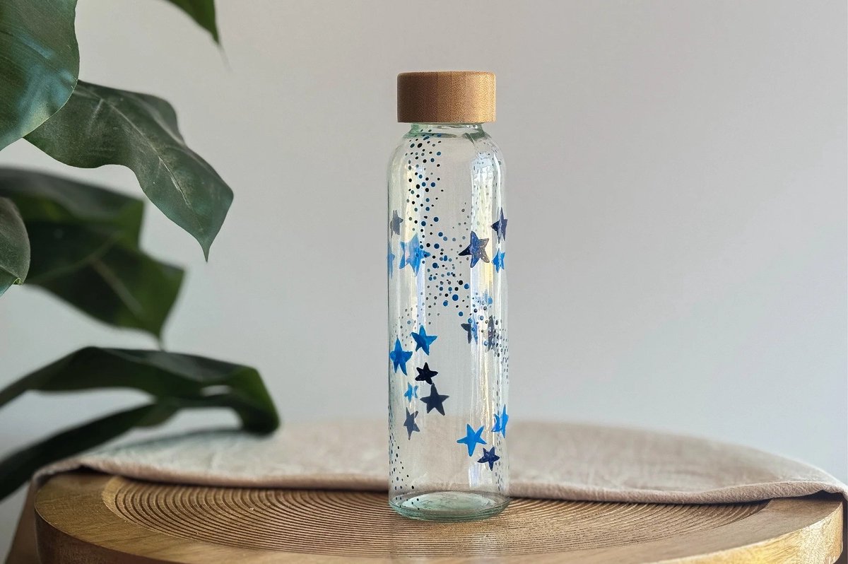 Little Creations DIY Waterfles Blauw en Lichtblauw - Creatieve Set Glas.