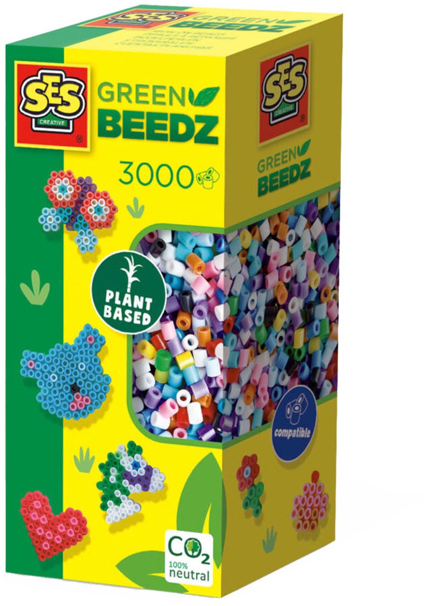 SES Creative - Green Beedz - Mix - Strijkkralen - 3000 Stuks - Gerecycled Materiaal - Duurzaam - Vanaf 5 Jaar — afbeelding 8