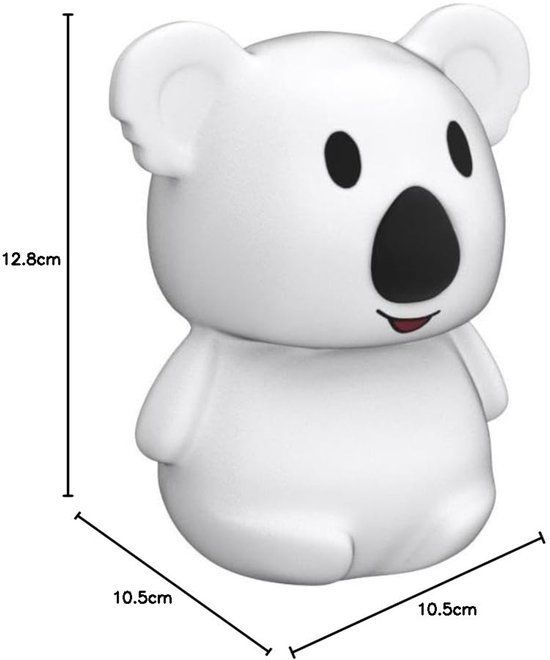 Ynkkvre -Koala Nachtlampje Baby - Zacht Siliconen LED Nachtlicht met 8 Kleuren - Dimbaar Multicolor Nachtlampje voor Kinderkamer - Oplaadbaar & Veilig - Slaaphulp voor Baby en Kind van Ynkkvre — afbeelding 2