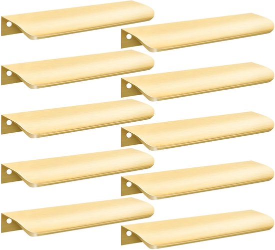 10 Pièces - Poignées de Placard - Poignée Cachée - Poignée en Alliage d'Aluminium - Goud - 15*4*1,8 cm - Poignées de Tiroir - Poignées de Placard de Cuisine - Accessoires de Meuble - Poignée de Porte - Poignée de Meuble - Poignée de Cuisine