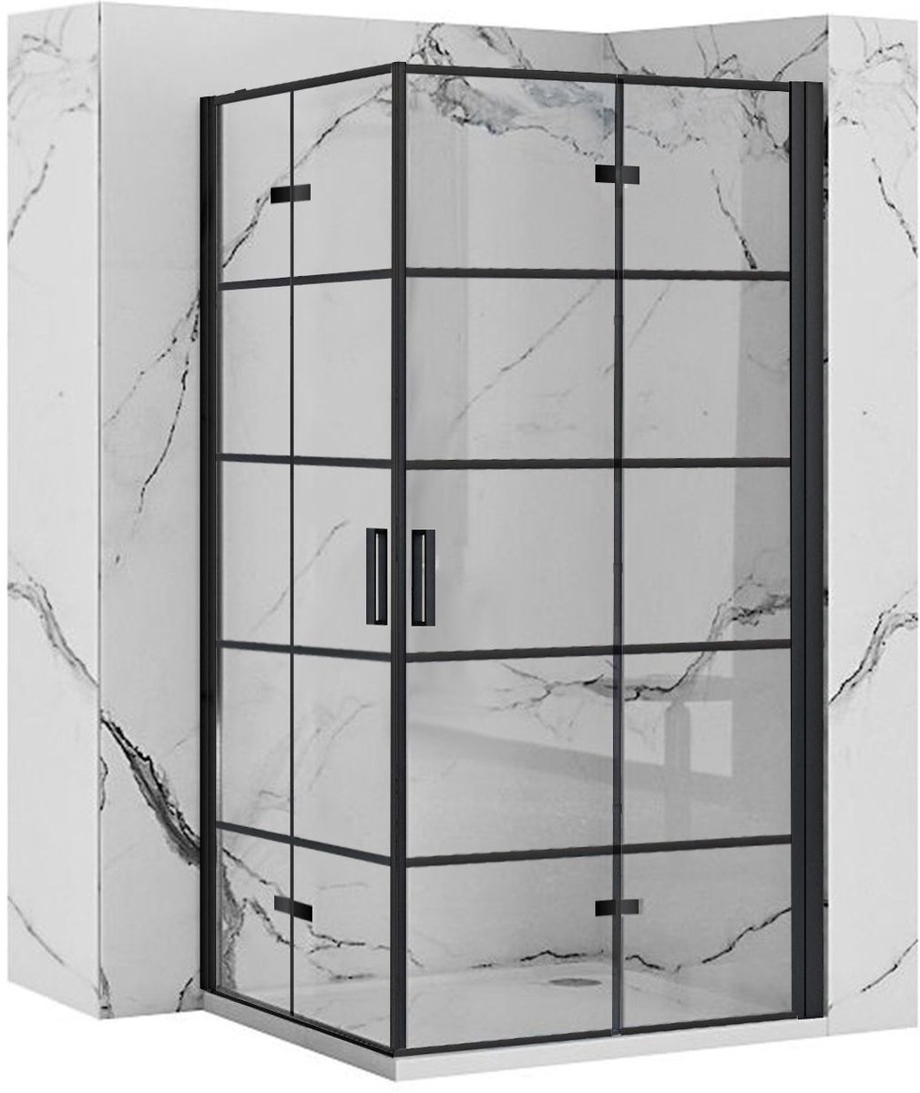 Rea Molier Double - Douchecabine - Zwart - 80X80 Vierkant - 80X80X190Cm