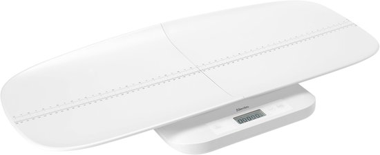 Alecto Babyweegschaal BC70 - Digitaal - 150kg - Groeimeter - Weegschaal ook voor volwassenen en dieren - Wit