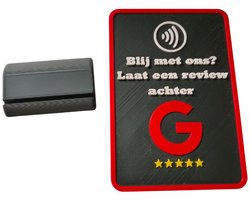 Zwart Google Review Bordje met NFC – Verzamel eenvoudig meer reviews