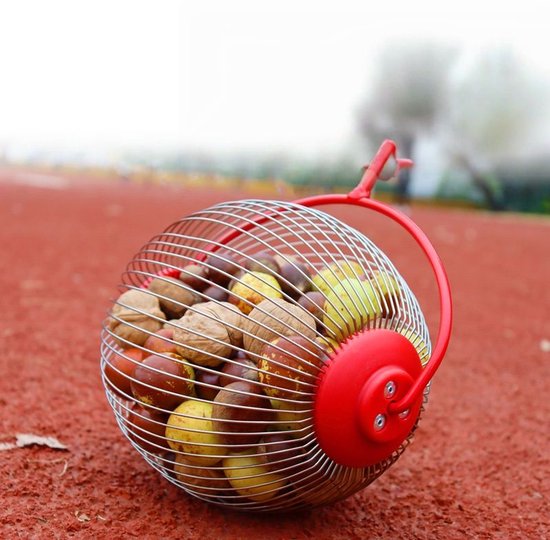 1 stuk - Fruitplukkers - Fruit en Noten Rapen Roller - Handmatige Opraper voor Appels， Walnoten en Kastanjes， Vermijd Buigen met deze Snelvullende Oogsthelper - Rood van Merkloos	 — afbeelding 4
