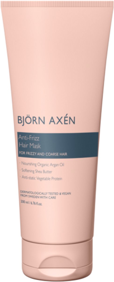 Björn Axén Anti-Frizz Hair Mask 200ml – Intensief Voedend Haarmasker Tegen Pluis – Hydrateert, Verzacht & Herstelt Droog, Onhandelbaar Haar – Voor Zijdezachte, Gladde Lokken – Vegan – Salonkwaliteit Verzorging Voor Thuisgebruik