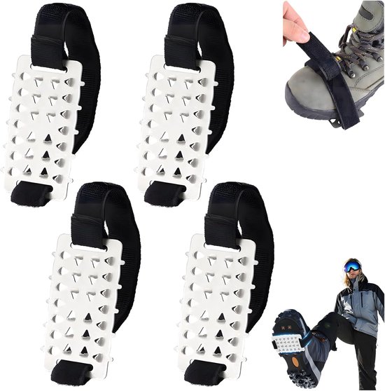 Anti Slip Sneeuwzolen | 2 Paar 35~45 Stijgijzers Met 26 Tanden | antislip ijsspikes set voor schoenen| stijgijzers, ijsspikes voor schoenen en laarzen, RVS schoenspikes grip voor tractie op ijs en sneeuw, winterwandelen, klimmen en ijsvissen|Cyslmuk®