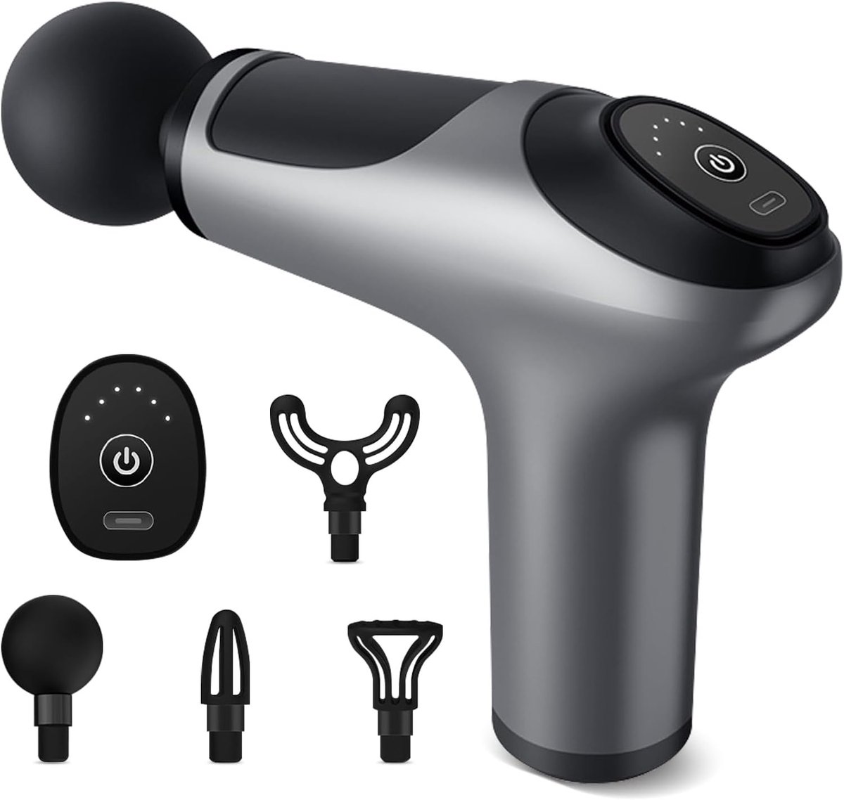 Spiermassagepistool 3200 tpm Geluidsarm met 6 Snelheden en - Spiermassagepistool, - €27,69