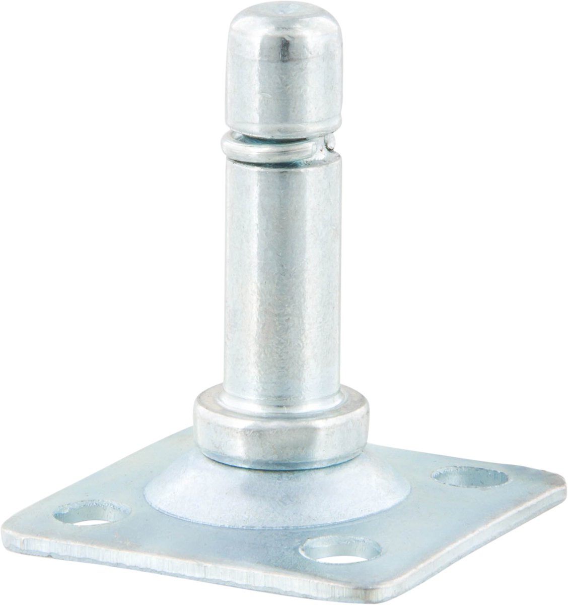 Stift - met plaat - t.b.v. meubelzwenkwiel - 10 mm - verzinkt