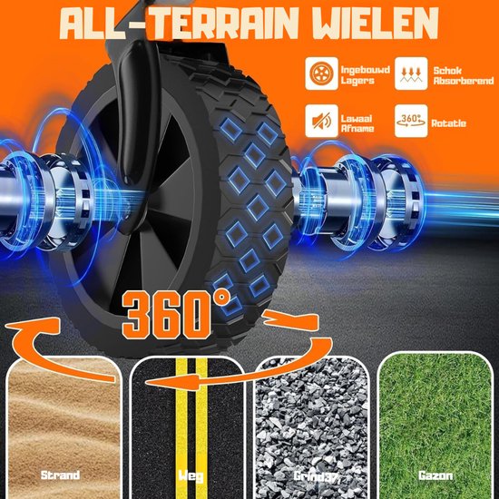 Quvo® Bolderkap Opvouwbaar Luchtbanden - Bolderkar - Bolderkar Opvouwbaar - 160 kg - Blauw- 45cm x 42cm x 95cm van Quvo® — afbeelding 4