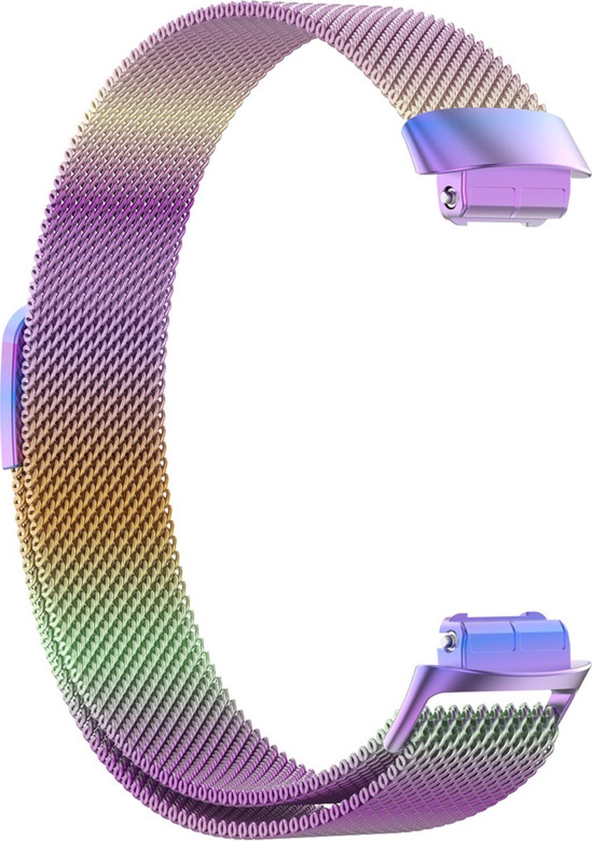 Paars multicolour bandje geschikt voor Fitbit Inspire 3 - Milanees bandje - Metaal - CHPN